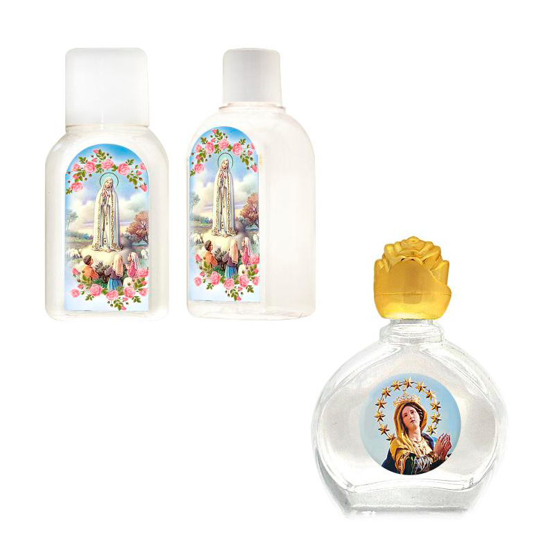 botellas con imagenes de santos